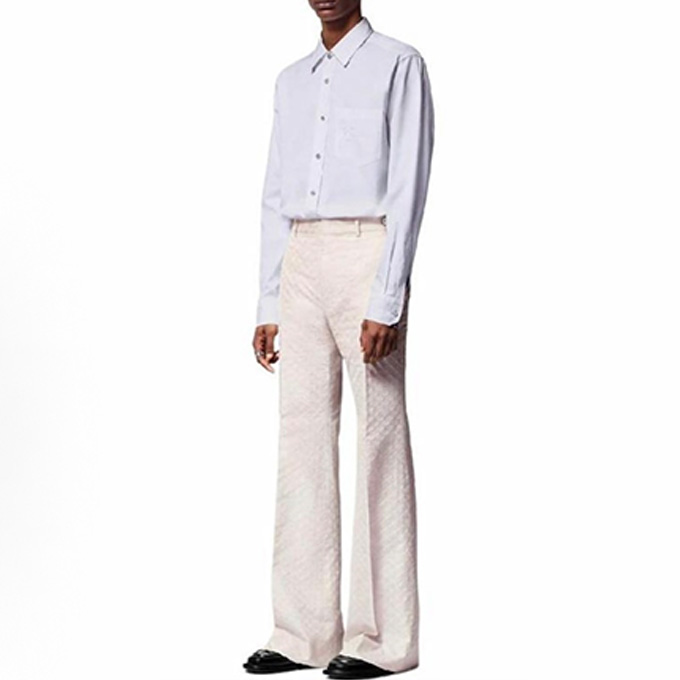 lv louis vuitton embossed cotton long sleeve shirt